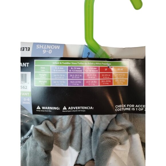 Rubies Infant 0 to 6 Months 2 Piece Noah's Ark Elephant Halloween Costume - Picture 5 of 6